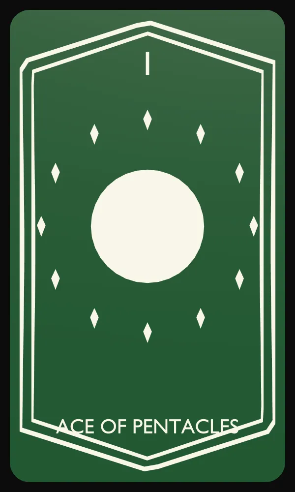 Ace of Pentacles tarot card, upright