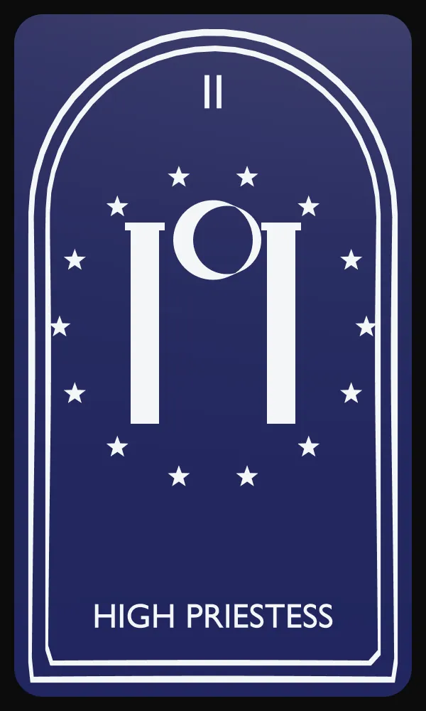 The High Priestess tarot card, upright